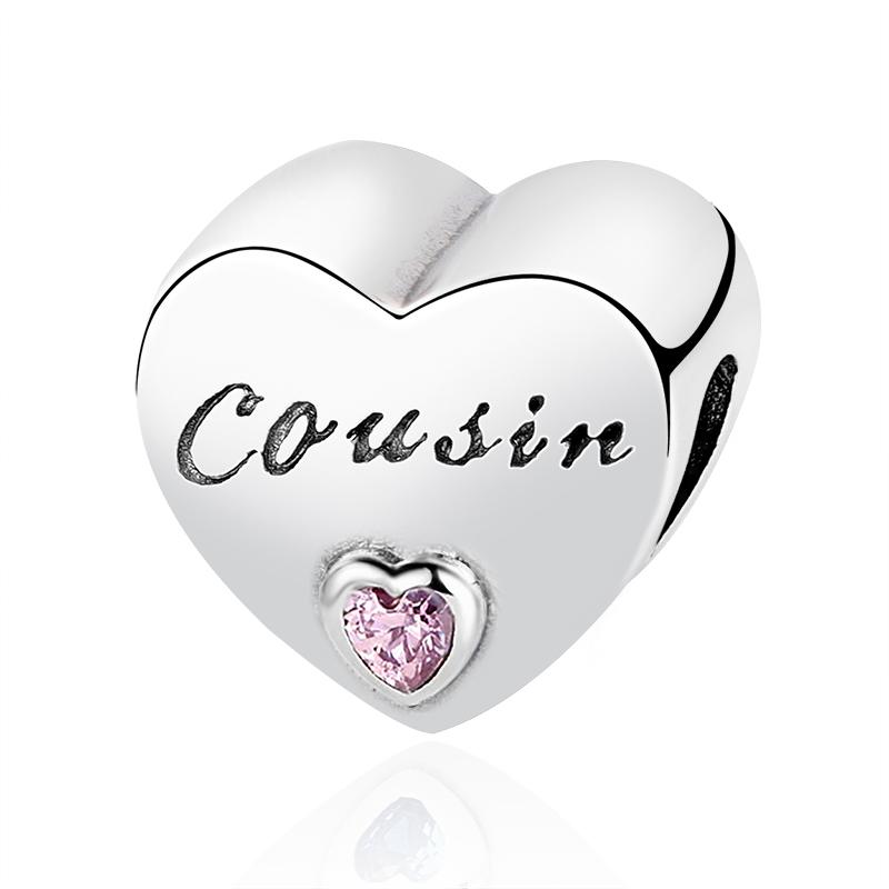 Новые медные шармы Сердце Люблю тебя навсегда Мама Тетя Бусины Подходят для оригинального браслета DIY Подарок Женщинам