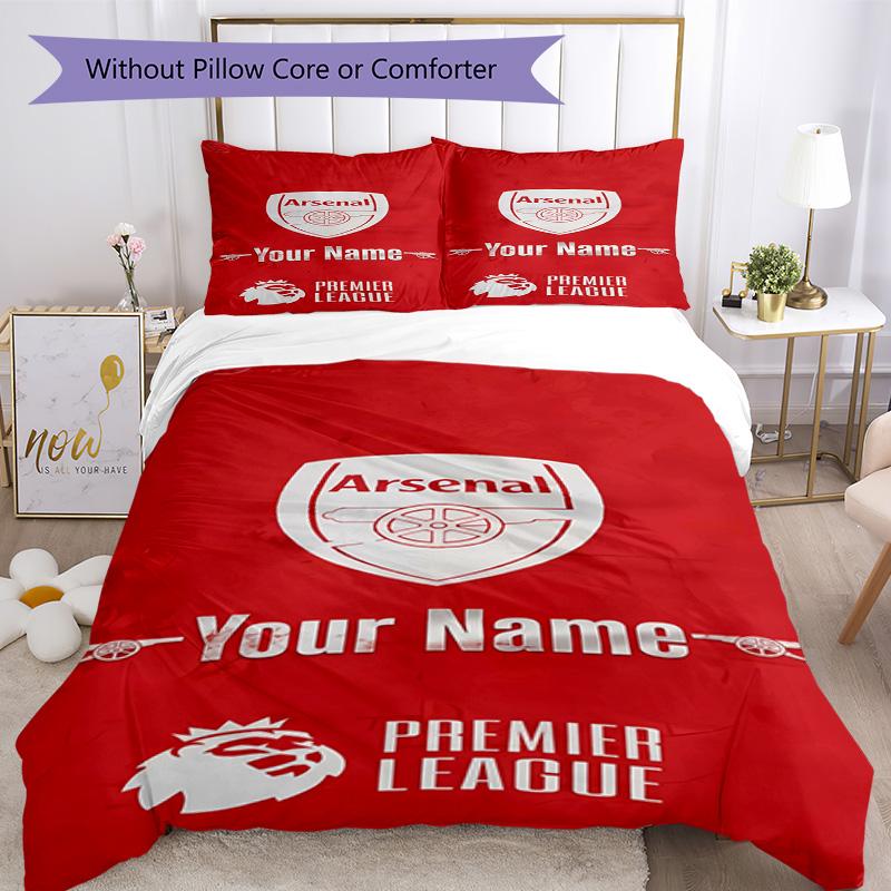 Arsenal F.c. Customized Name Custom Bedding Perfect for Bedrooms Soft Bedding Custom Room Decor Best for Christmas