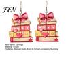 Literary Style Jewelry 1 Pair Acrylic Book Earrings for Women, Vintage Stacking with Pink Chic School Season Accessories Bow And Heart, Funny