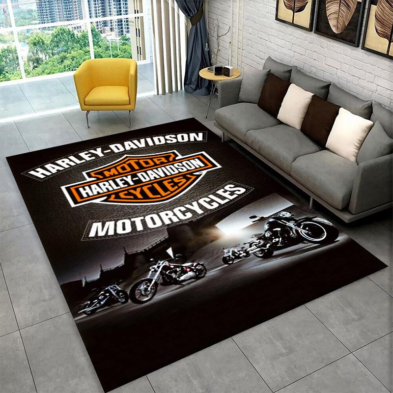 Classic H-Harley Racing Moto Carpet Rug for Playroom Bedroom Living Room Sofa Home Decor,kid Game Area Rug Non-slip Floor Mat