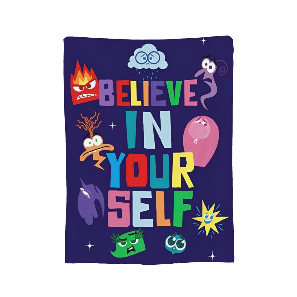 Inside Out Wool Blanket Cartoon Action Comedy Funny Throw Blankets for Sofa Bedding Lounge 125*100cm Rug Piece,