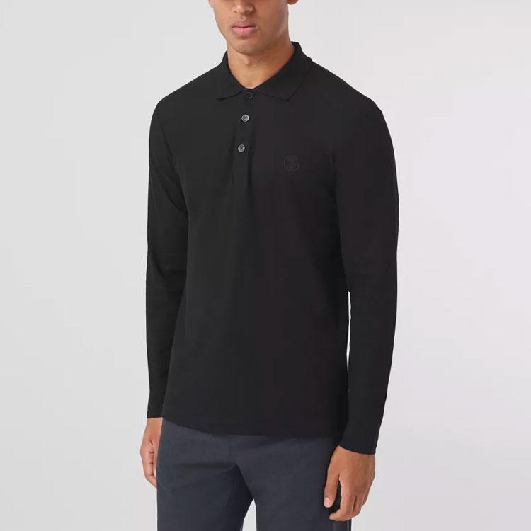 Burberry FW21 Long Sleeved Polo Shirt Men's Black 80437821 80437821