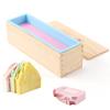 Силиконовая форма для мыла Leeseph, инструменты для самостоятельного изготовления мыла - гибкая прямоугольная форма для буханки поставляется с деревянной коробкой и деревянной крышкой