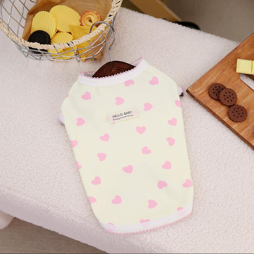 Весна и Лето Мягкий Жилет Питомец Тедди Бигбеар Померанский Шпиц Маленькая Собака Кошка Любовь Дом Одежда для Сна