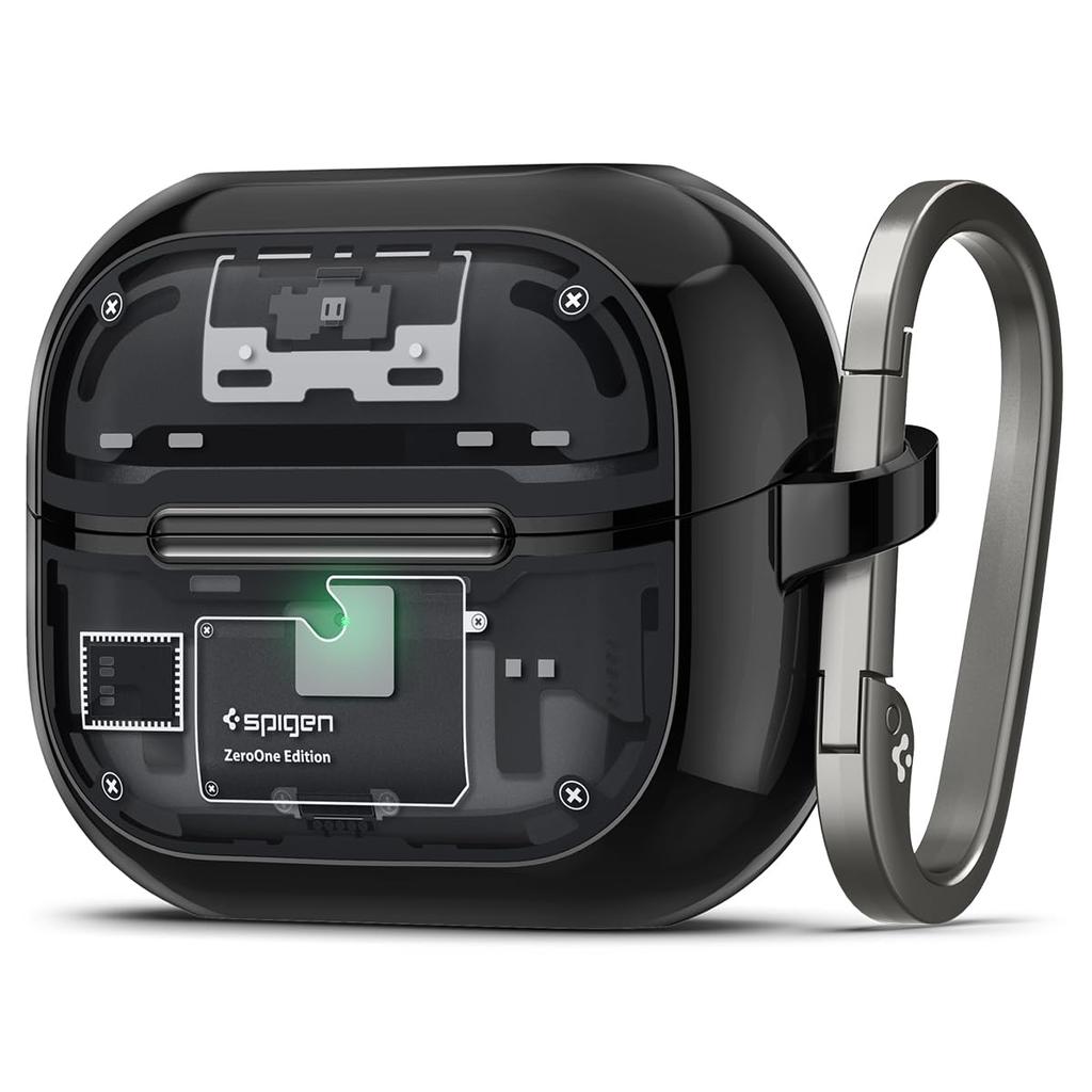 Spigen Galaxy Buds 3 3 Case Transparent Clear Wireless Charging Compatible Ring with Carabiner Slim Lightweight Shockproof Scratch Resistant Ultra