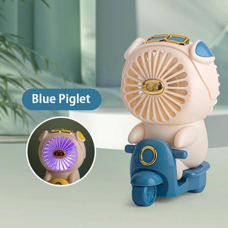 Перезаряжаемый мини-вентилятор, симпатичные настольные вентиляторы для домашних животных для студентов, бесшумный USB-вентилятор с ночной подсветкой, двухскоростной охладитель воздуха