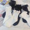 Bow White Lace Socks Sweet Mary Jane Shoes Socks Black Lolita Socks Girls