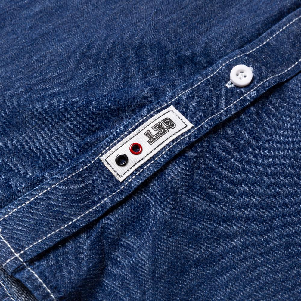 Мужская джинсовая рубашка с двумя карманами и длинными рукавами для отдыха, удобные удобные мягкие прочные джинсовые рубашки из 100% хлопка, повседневные рубашки