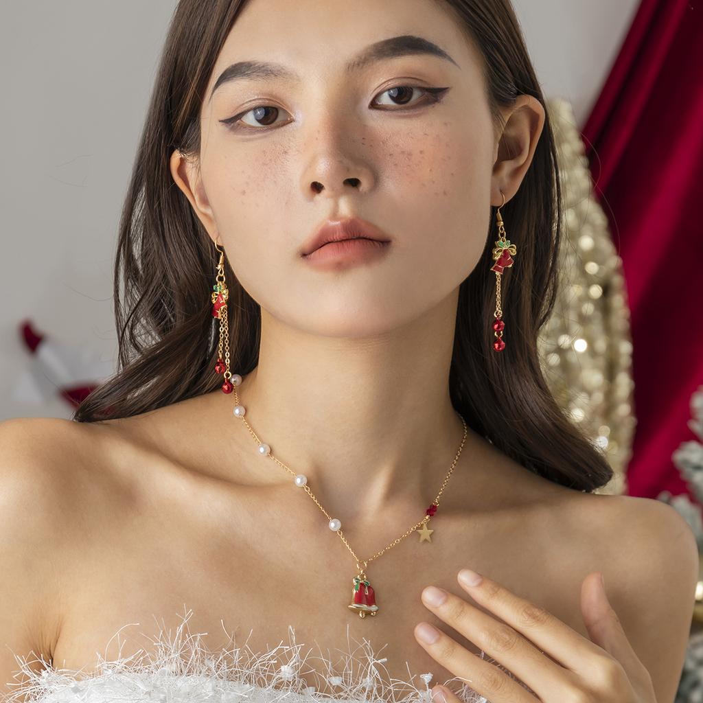 Аксессуары, простое ожерелье-звезда с имитацией жемчуга и эмалью, креативное разнообразное рождественское ожерелье со снеговиком и елкой для женщин