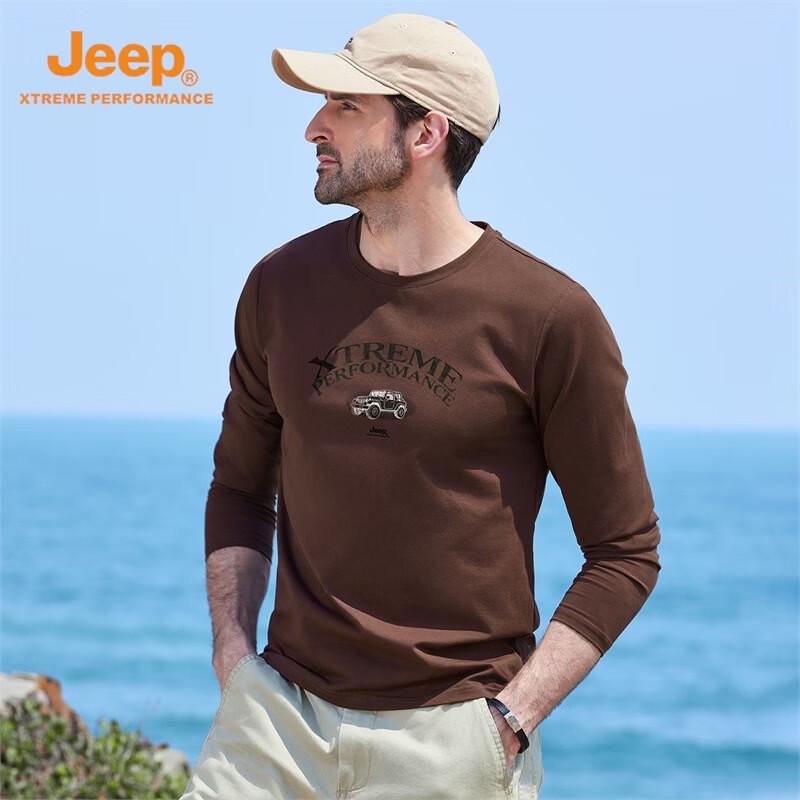 Jeep Мужская хлопковая футболка с длинным рукавом