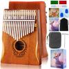 Kalimba 17 Key Mahogany Thumb Piano Beginner Tuning Storage Case Protective Case Japanese Learning Sheet Katakana Scale Gift for Children and Adults
