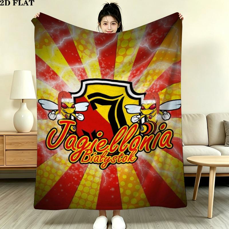 Jagiellonia Biaystok Print Flannel Blanket, High quality Comfortable for All Seasons, Home Decor, Warmth and Comfort, Perfect for Christmas Gifts