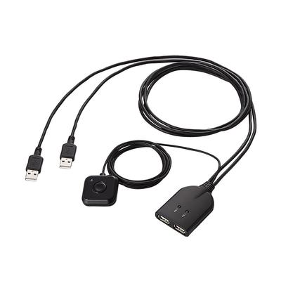 Elecom KVM-переключатель для клавиатуры и мыши с ручным переключателем, черный KM-A22BBK