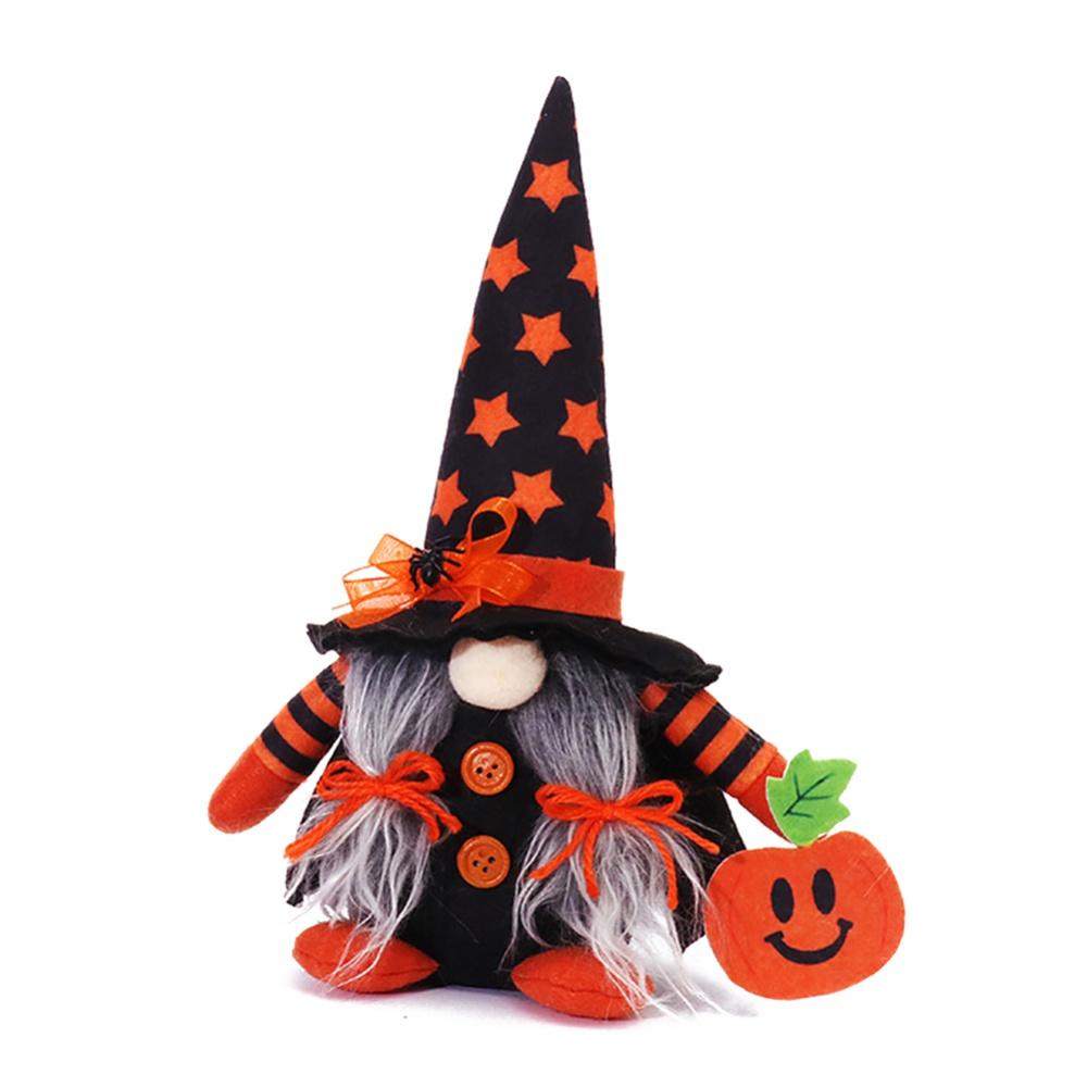 Halloween Venue Set Props Broom Witch Hat Doll X-Y14 B Purple Forester Ornament