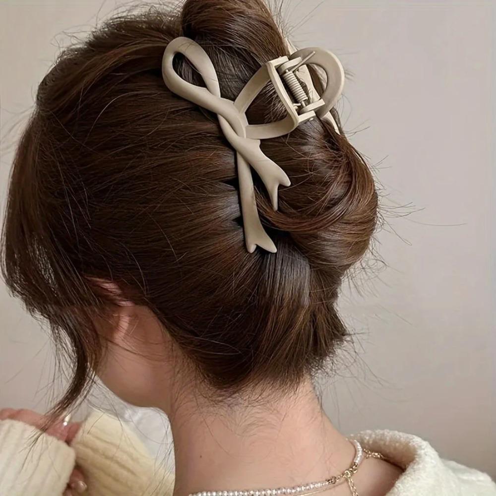 Solid Acrylic Twisted Hair Claws Plastic Shark Clips Geometric Matte Bow Hair Clips Travel