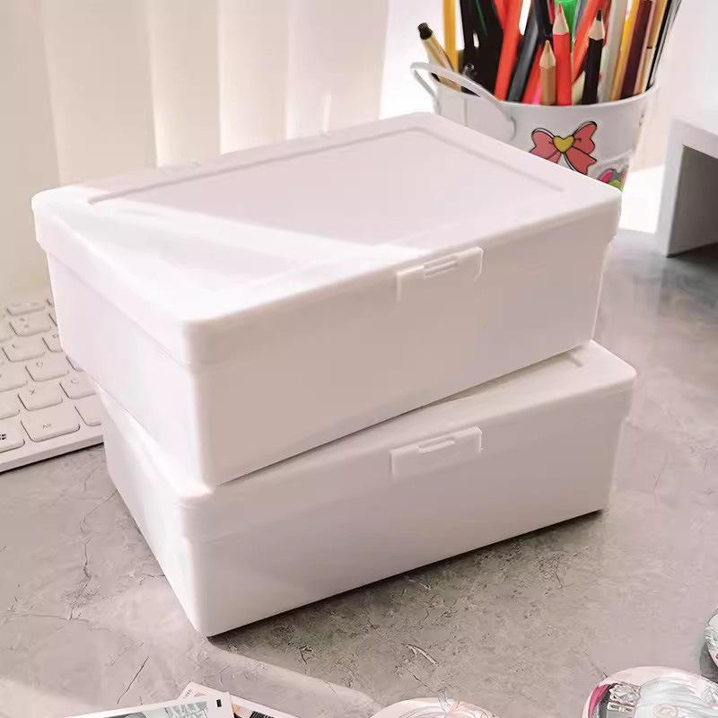 Белый кейс Uniprint Style с откидной крышкой для хранения карт, справочников, материалов, настольных принадлежностей, Органайзер для канцелярских принадлежностей