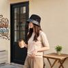 Versatile Bucket Hat Faux Leather Wide Brim Hat Fashion Fisherman Hat  Daily Casual
