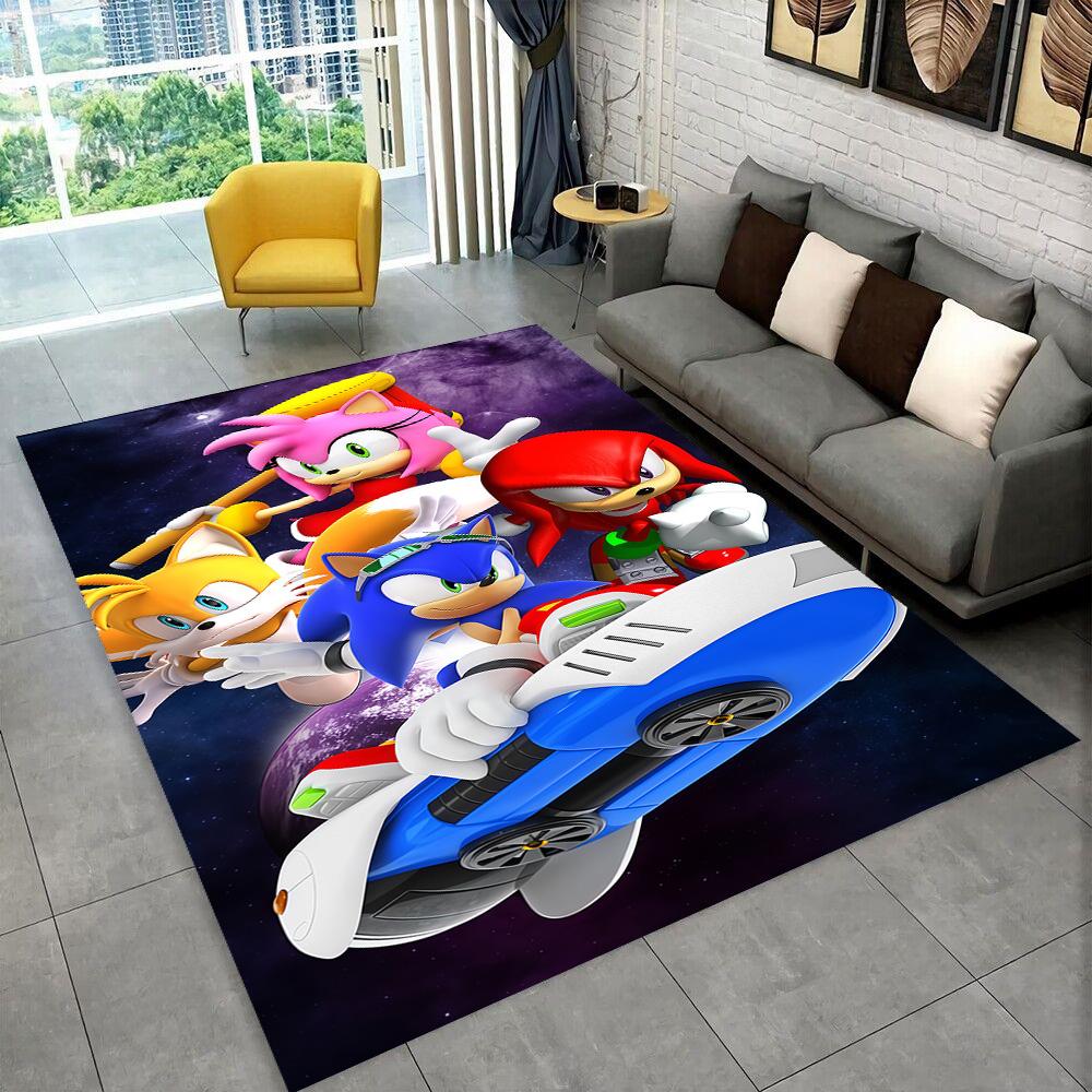 3D S-Sonics Game Cartoon Rug Carpet for Living Room Bedroom Decor,kids Play Non-slip Decoration for Sofa Doormat Christmas Gift