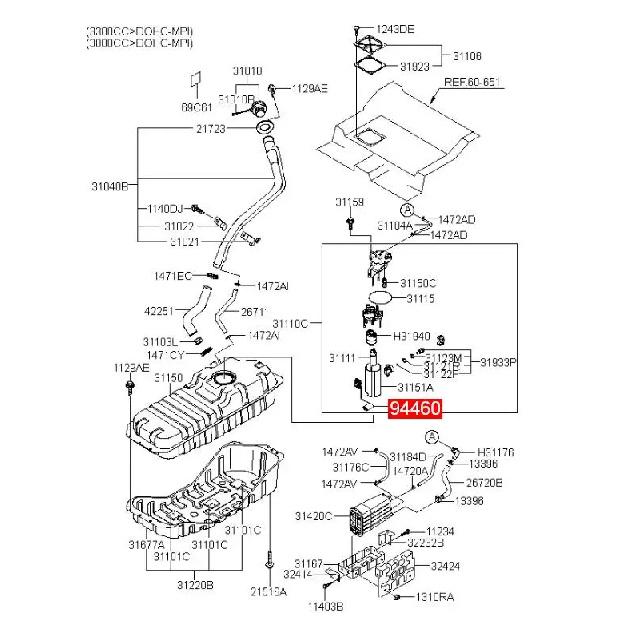 311503E300 Датчик уровня топлива 31150-3E300 ДЛЯ Kia Sorento 2.5L 3.5L 3.8L 2003-2008 311503E290 31150 3E300