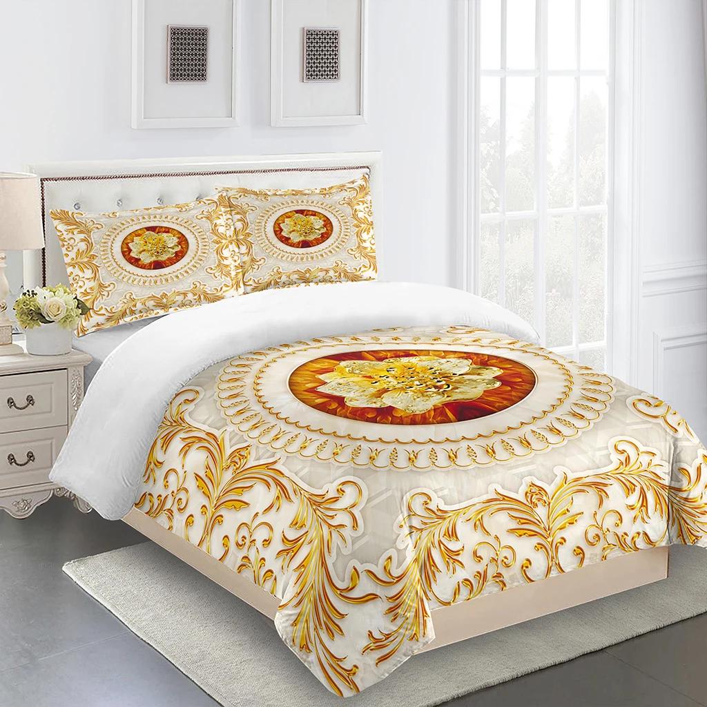 3pcs Luxury Black Geometric Gold Kids Twin Queen King Full Size Duvet Cover Bedding Linen Set 2 Seater Bedspread 200x200 240x220