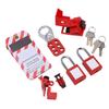 Комплект для групповой блокировки с зажимом на автоматических выключателях, накладками, бирками, защитным замком, сумка для хранения