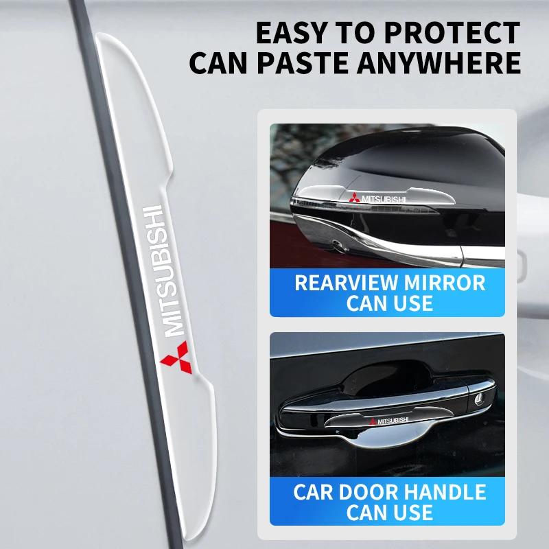 4 шт. Прозрачные защитные наклейки на кромку двери автомобиля Для Mitsubishi ASX Lancer Pajero Outlander L200 EVO Lancer EX Автоаксессуары Декор