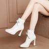 Elegant Shoes Women Super High Thin Heel Pointed Toe Butterfly-knot Spring and autumnOutside Warm Office Ankle Boots
