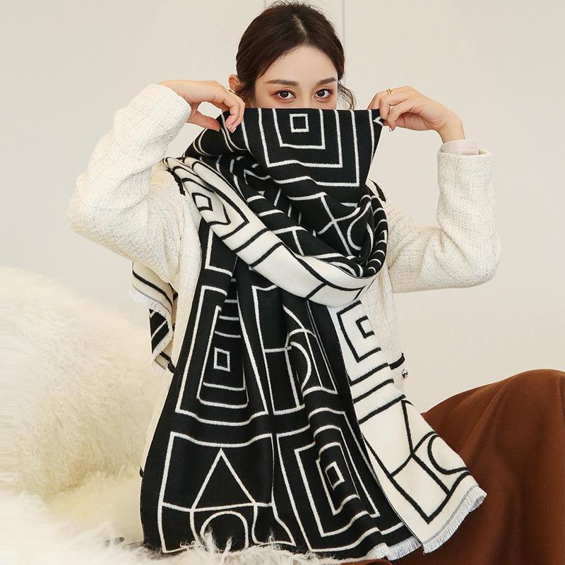 New Versatile Imitation Cashmere Warm Scarf Thickened Shawl
