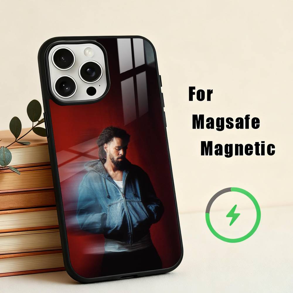 Rapper Singer J-J C-Cole-E Phone Case For iPhone17,16,15,14,13,12,11 Plus,For Magnetic Wireless Charge Cover