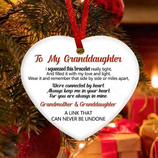 Memorial Christmas Ornaments Hug from Heaven Heart Shaped Christmas Tree Ornament