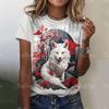 3D принт лисы из мультфильма женская футболка летняя повседневная с коротким рукавом и круглым вырезом женская футболка
