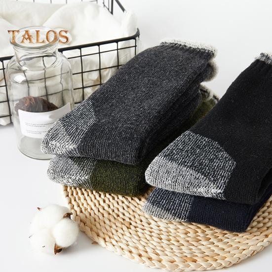 1 пара зимних носков унисекс, шерстяные носки средней длины для походов, спорта, машинной стирки, влагоотводящие, сохраняющие тепло, нескользящие, повседневные чулки