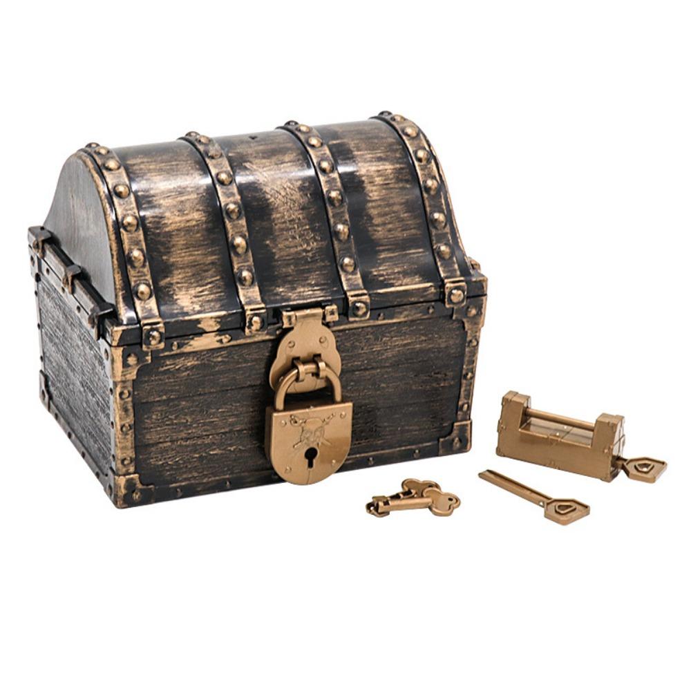 Pirate Treasure Chest Children's Treasure Chest,Retro Plastic Large Treasure Chest Toy