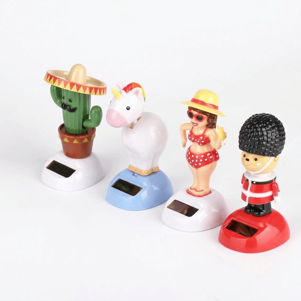 Cute Home Ornament Gift Flip Flaps Toy Solar Powered Swing Dancing Shaking Moving