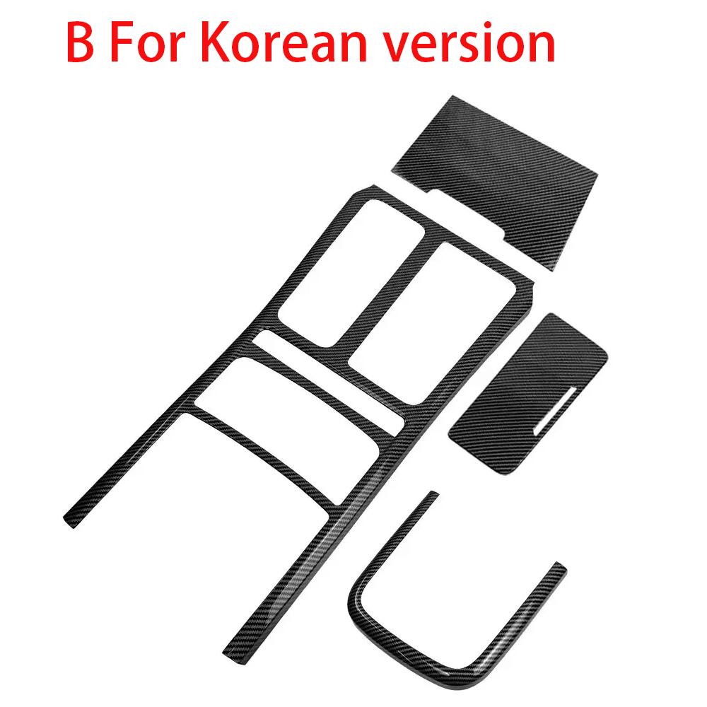 For Kia Stinger 2018- LHD/RHD 3/4PCS Carbon Fiber Style Center Console Dashboard Cover Trim Interior Car Tuning Accessories