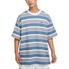 Sportswear Striped Crew Neck Short Sleeve T-Shirt Men Tops Aegean-Storm-Blue White Black HJ6781-429
