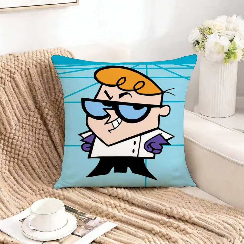 DDexters LLaboratoryDL Pillow Case Square DoubleSided Sofa Cushion Cover Bedroom Bedside Pillow