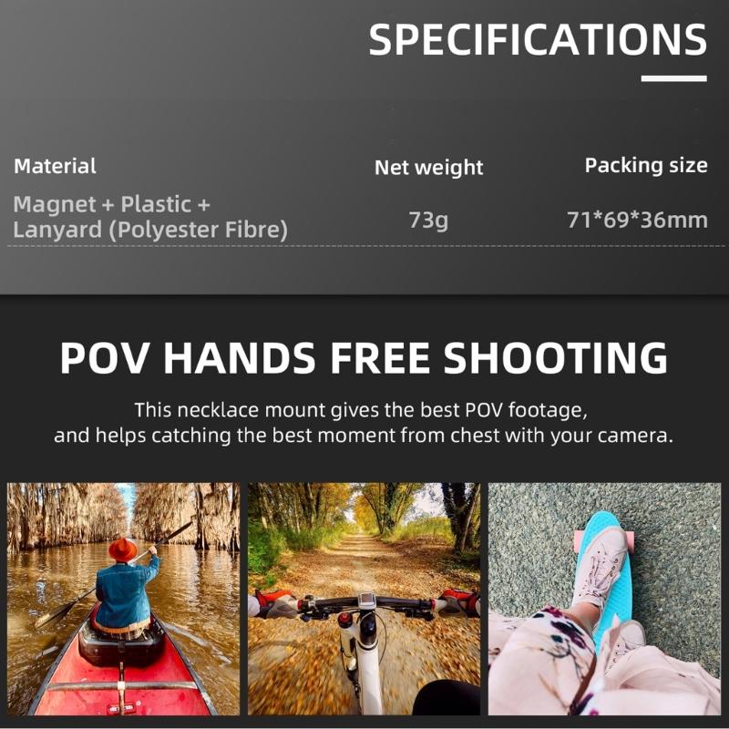 Портативный магнитный POV держатель на шею для селфи для экшн-камеры и мобильных телефонов. Аксессуары для видеосъемки. Прочный.