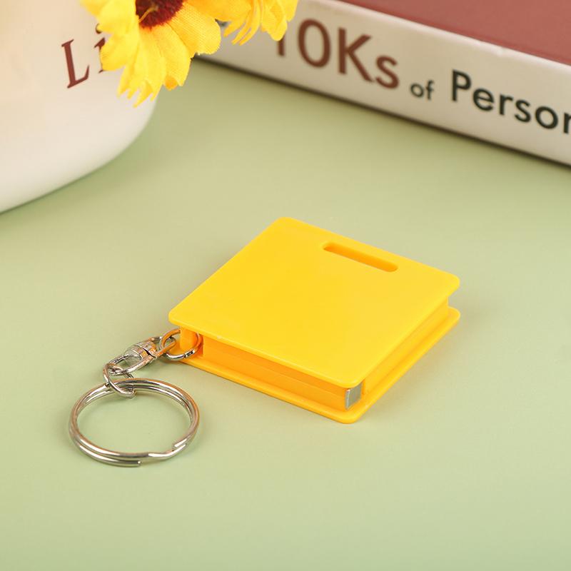 1M Portable Mini Multifunctional Keychain Square Steel Tape Measure With Gradienter