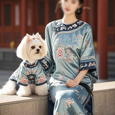 Летнее платье для питомца, юбка для собаки, тонкое, дышащее, легкое, элегантное новое ципао для тедди, весна и лето