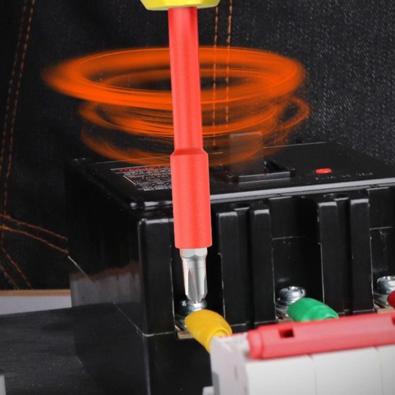 Ударопрочный изолированный набор бит для отвертки со стальным наконечником для техников, электриков, DIY-проектов, инженерного использования