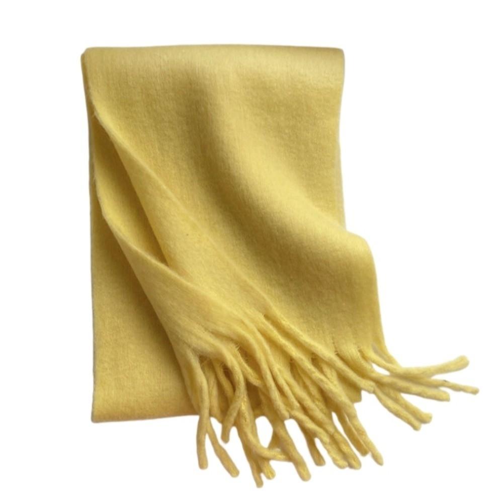 Macaron Solid Color Long Wool Tassel Scarf Korean Style Winter Cashmere Shawl Winter
