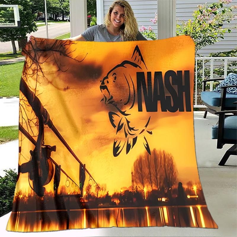 1pc Blanket Nash Tackle Print Design, Lightweight Blanket for Sofa, Bed- Soft &Warm, Gift for All Seasons like Christmas, Halloween