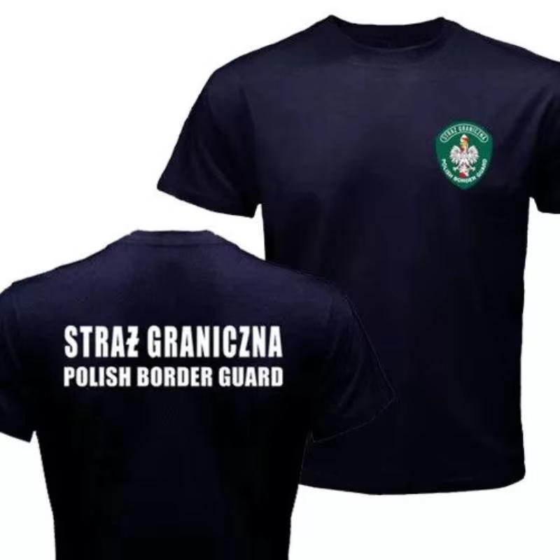Summer New Polish National Border Guard Patrol Military Fan SG Same Printed Cotton Short Sleeve T Oversized T Shirt