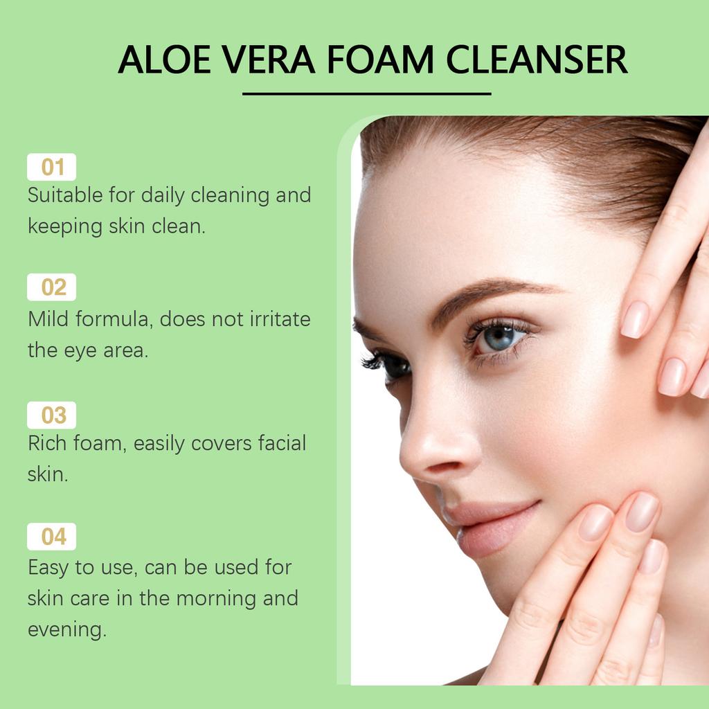 Aloe Foaming Facial Cleanser Moisturizing Gentle Cleansing Pores Refreshing Cleansing 100ml