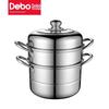 Двухъярусная пароварка Debo из нержавеющей стали