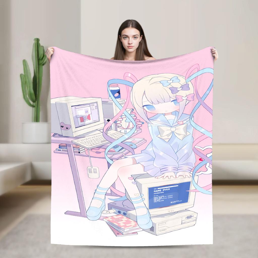 Needy Streamer Overload Kangel Flannel Blanket Winter  Soft Throw Blanket for Girls Boys Room Fashion Bedspread Sofa Bed Cover
