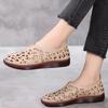 Zomer Sleehak Uitgehold Ademend Dames Sandalen 2024 Outdoor Dames Zacht Leer Romeins Casual Strand Schoenen Loafers