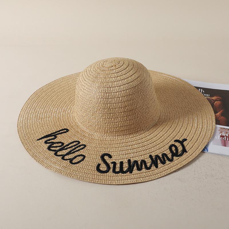 Summer Sun Hat, Seaside Travel Wide Debate Women's Big Edge Hat, Simple Foldable Beach Hat