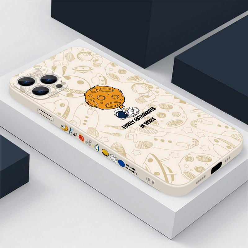 Креативный дизайн астронавт силиконовый мягкий чехол для iPhone 16 Pro 15 Pro Max 14 Pro 13 12 11 X XR XS 8 7 Plus SE 2020